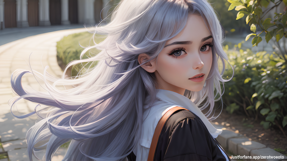 Gwen - silver hair, clothing (lvl1)
#silverhair, #AI, #clothing
