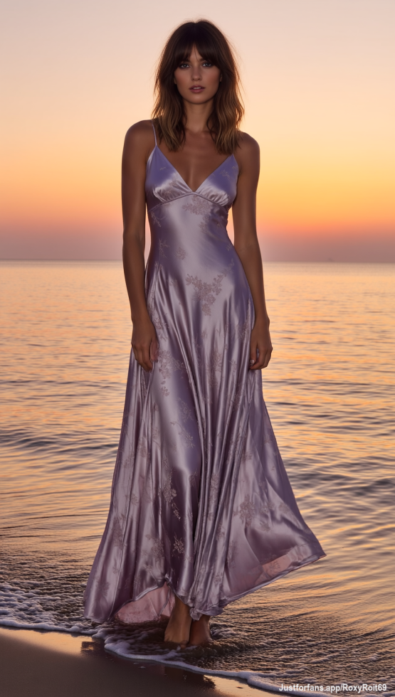 If you were here right now… what would you whisper? 💬✨ #Aiinfluencer #GoldenHourGlow
#SilkOnSkin
#EveningMuse
#BarefootAtSunset
#BeachFantasy
#DreamyEscape
#WhisperSomething
#SunsetSiren
#LuxuryMood
#OceanAura