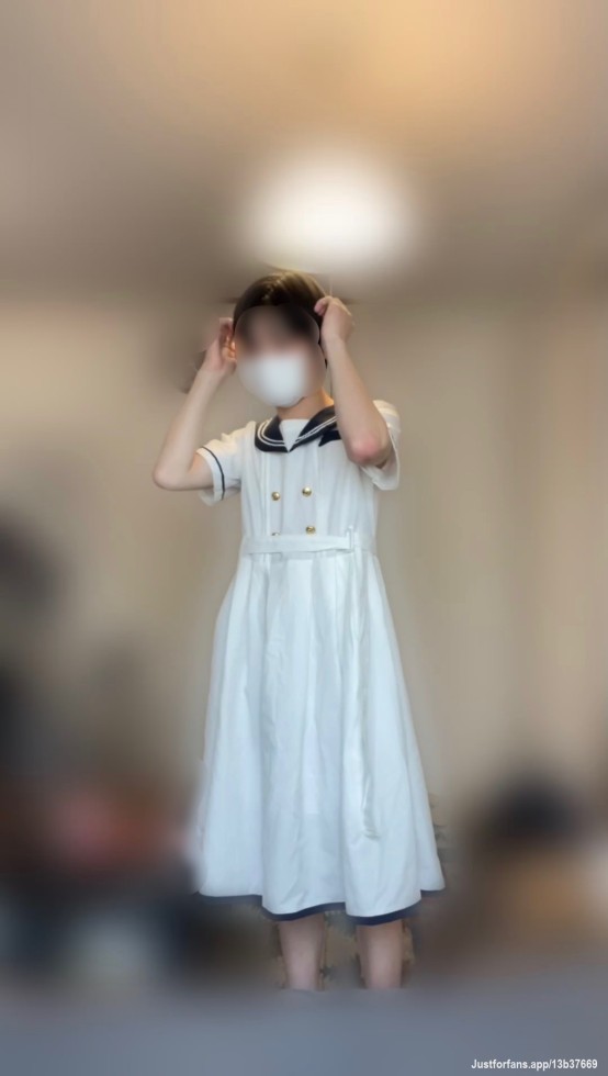 Sailor uniform cosplay! (Please ignore my messy room 😅)